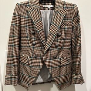 Veronica Beard Brown Plaid Blazer